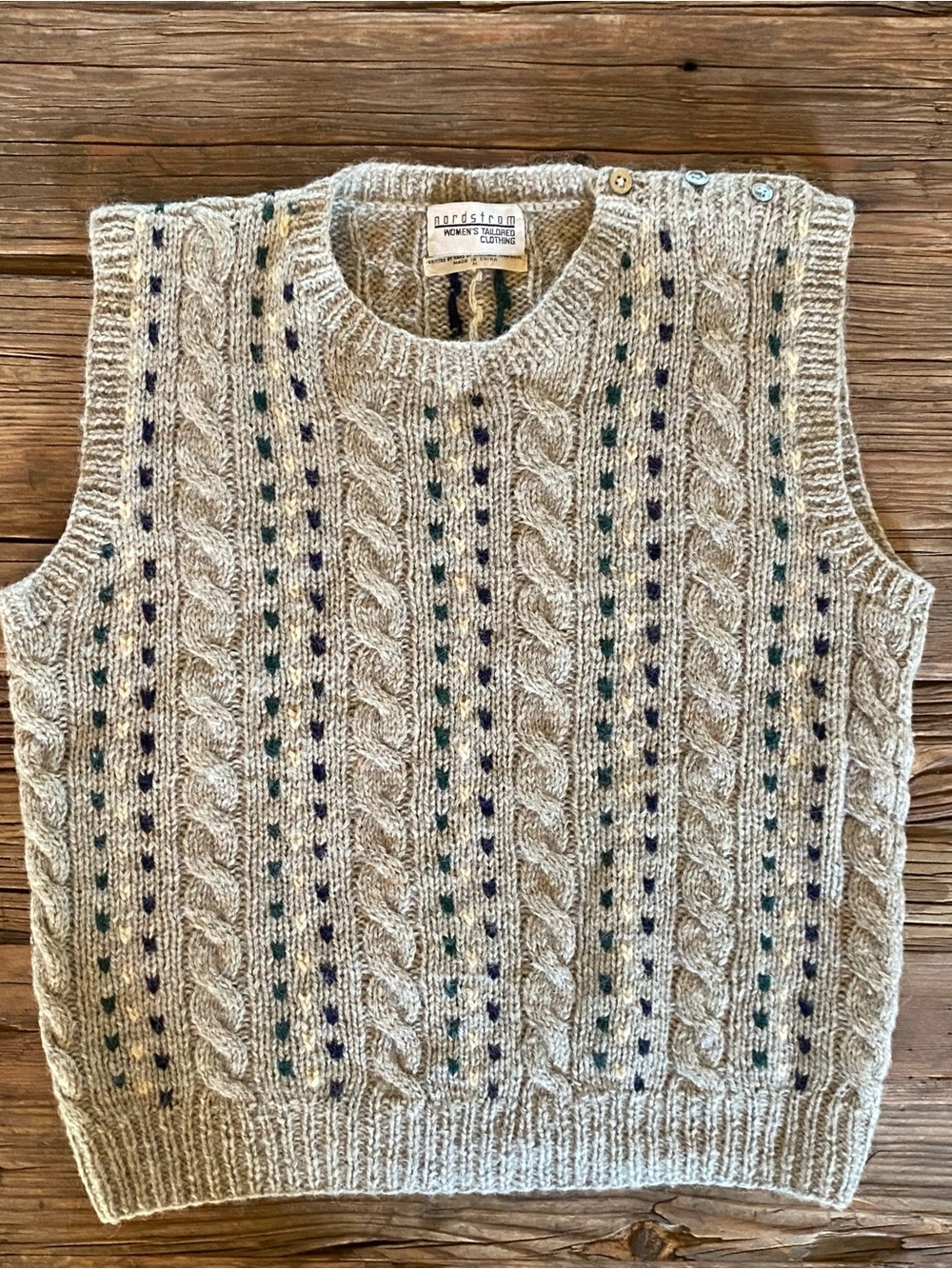 Nordstrom Women’s Tailored Clothing 100% Wool Vest With Buttons Size Medium